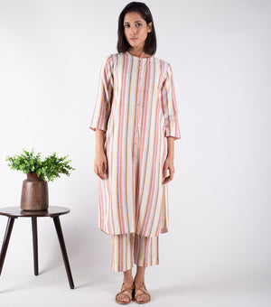 Multicolor Striped Cotton Co-ord Set