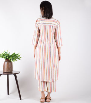 Multicolor Striped Cotton Co-ord Set