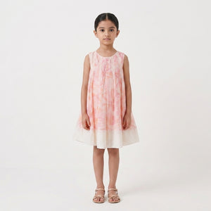 Blush Whisper Layered Dress For Girls