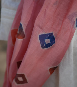 Pink Base Shibori Dupatta