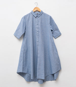 Blue Woven Cotton Dress