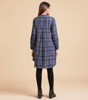 Blue Chequered Woollen Tunic