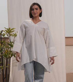 White Poplin Top