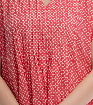 Red Printed Cotton Dress