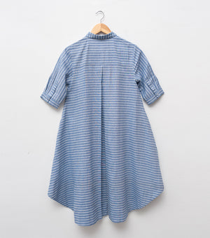 Blue Woven Cotton Dress