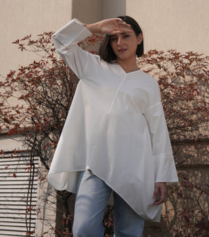 White Poplin Top
