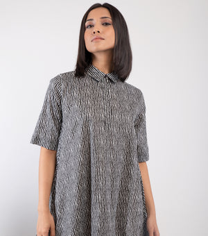 Black Printed Cotton Dress