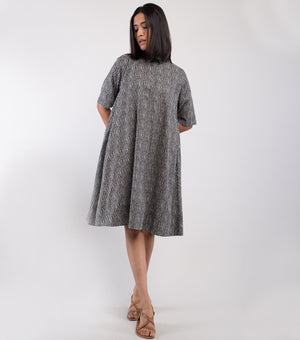 Black Printed Cotton Dress