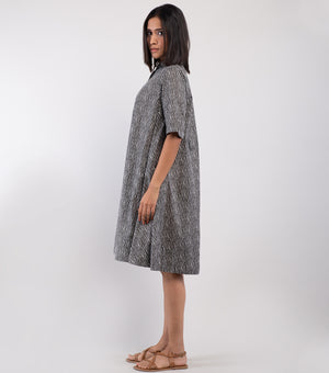 Black Printed Cotton Dress