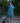 Blue Cotton Printed A-line Shirt Dress