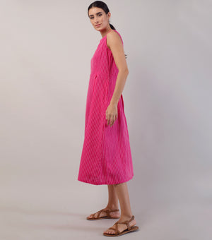 Pink Sleeveless Cotton Dress