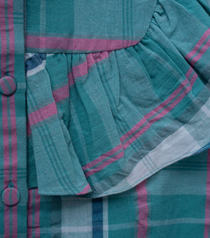 Sea Green Cotton Woven Dress for Girls