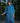 Blue Cotton Printed A-line Shirt Dress