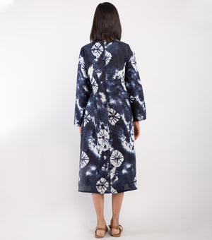 Indigo Tie & Dye Cotton Dress