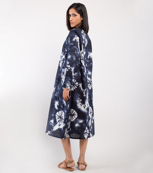 Indigo Tie & Dye Cotton Dress