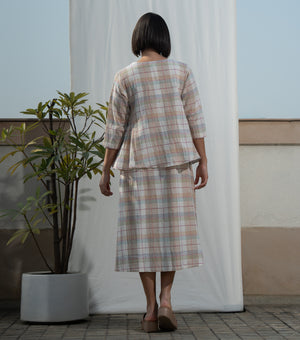 Checked Woven Kediyo Set