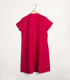 Fuchsia Pink Linen A-line dress