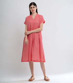 Red Printed Cotton Dress