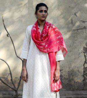 Dual-tone shibori dupatta