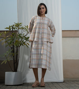 Checked Woven Kediyo Set