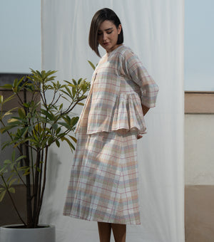 Checked Woven Kediyo Set