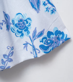 Blue Blossom Cotton Dress For Girls