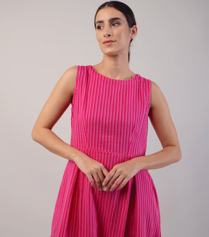 Pink Sleeveless Cotton Dress
