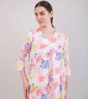 Multicolor Printed Woven Cotton Kurta Set