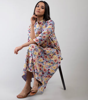 Multicolor Printed Cotton Dress
