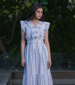 White Woven Cotton Dress