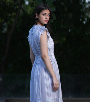 White Woven Cotton Dress