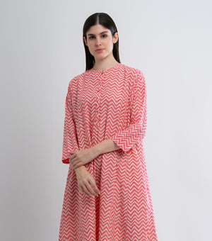 Pink Printed Cotton Dress