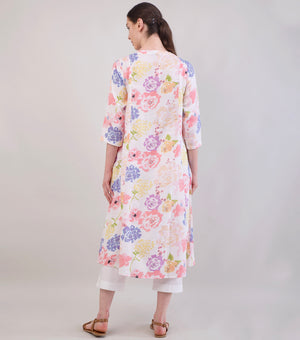 Multicolor Printed Woven Cotton Kurta Set