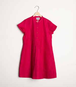 Fuchsia Pink Linen A-line dress