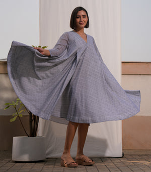 Blue Flow Cotton Dress