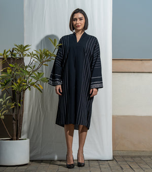 Black Woven Cotton Tunic