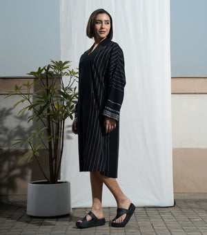 Black Woven Cotton Tunic