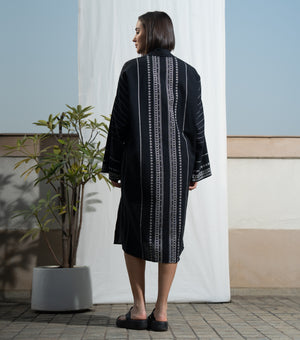 Black Woven Cotton Tunic