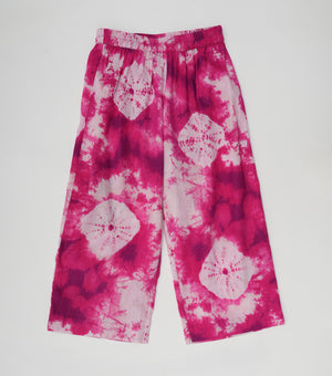 Magenta Printed Cotton Top with Pants Co-ord Set for Girls