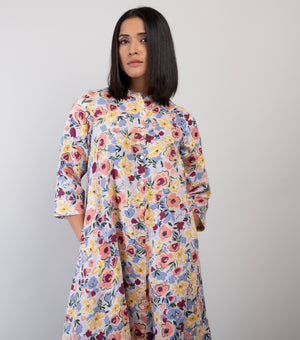 Multicolor Printed Cotton Dress