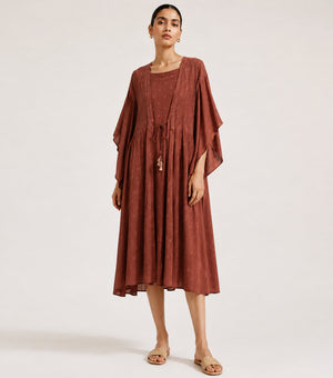 Brown Cotton Cape with Slip
