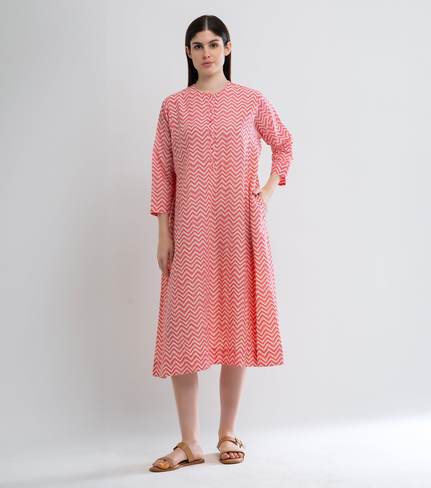 Pink Printed Cotton Dress