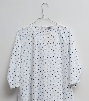 White Cotton Printed Kurta