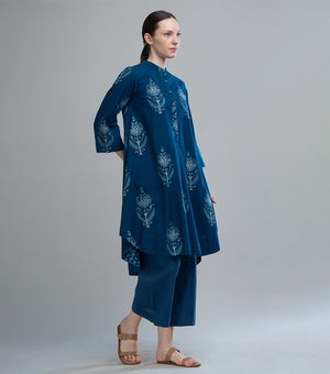 Indigo Floral Printed Kurta