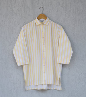 Yellow Poplin Striped Shirt