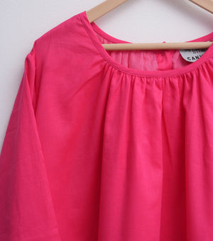 Color Block Magenta Dress For Girls