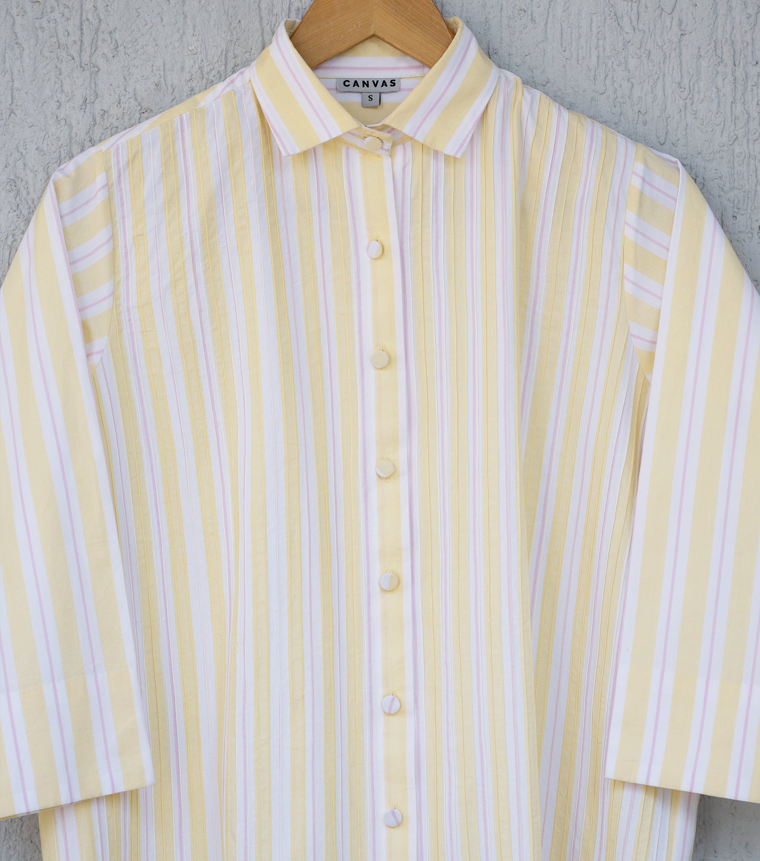 Yellow Poplin Stripes Shirt