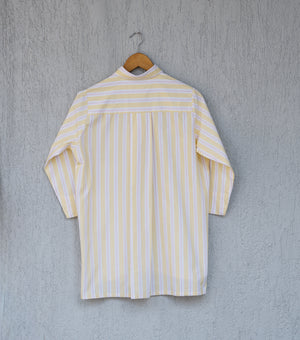 Yellow Poplin Striped Shirt