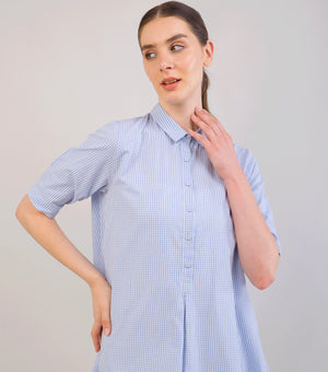 Sky Blue Summer Woven Cotton Dress