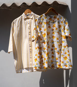 Yellow Poplin Striped Shirt